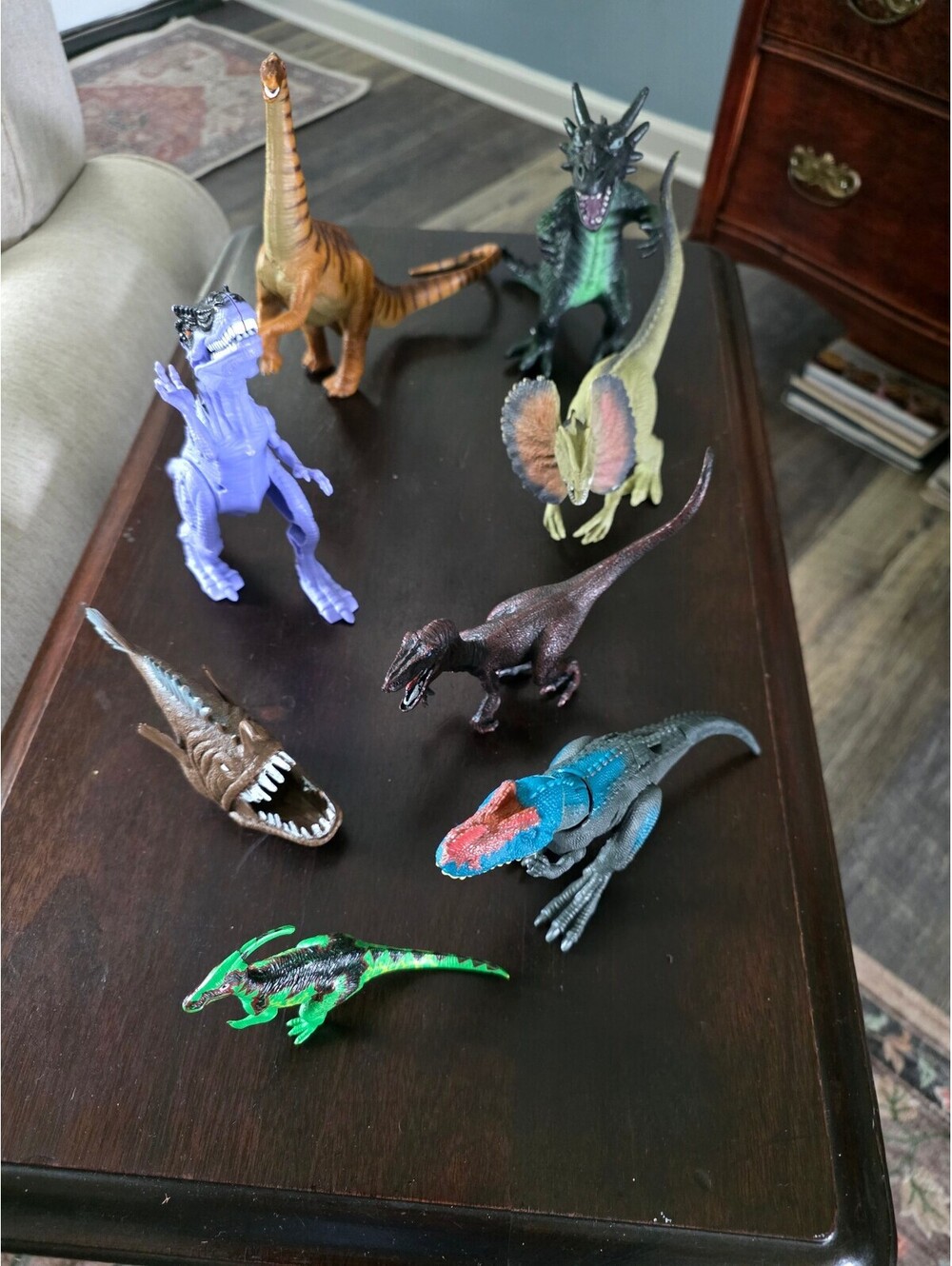 Set of 8 Assorted Dinosaur Figurines - Colorful and Detailed Plastic Toys